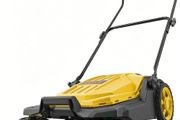 Walk-Behind Hand Push Floor Sweeper, Manual Floor Sweeper Non-Electric with 650mm Sweeping Width, 18.9L Waste Container &amp; Adjustable Folding Handle for Yards Walkways Patios Garages - Yellow
