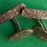 Antique Cufflinks engraved design, antique. Oval fronts  gilt,  c1900. Image 7