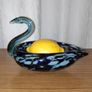 Vintage Murano style glass iridescent swan bowl/ tray Image 2