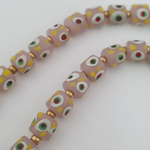 Vintage Venetian Style Tiny Eyes Glass Beads Necklace
