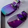 Metallic Purple Retro Buckle Iridescent Earrings Image 6