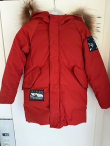 Fashionable kids Down jacket with removable fur collar