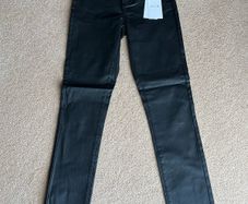 BNWT Vila skinny fit black vicommit coated pants size M