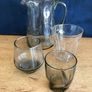 Smoky Glass jug + 4 assorted glasses Image 10