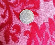 1841 India Silver Two Annas Coin