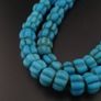 Antique African Style Turqouise Blue Melon Shape Glass Beads Necklace Strand 26 in long Image 6