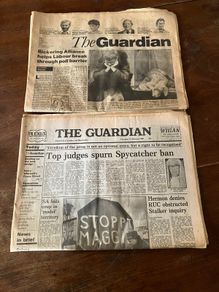 Two Adjacent Guardian Newspapers Pre and Post Redesign