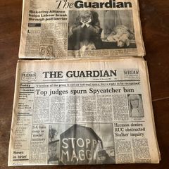 Two Adjacent Guardian Newspapers Pre and Post Redesign