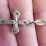 Vintage Sterling Silver 925  Cross Pendant Necklace 16" Image 5