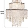 3-Tier Clear Chandelier Light Shade | Lamp Shade for Pendant Light Ceiling Light Shade Acrylic Crystal Chandelier Easy Fit Lampshades for Ceiling Lights for Living Room Bedroom Kitchen Hallway (FREE SHIPPING) Image 2
