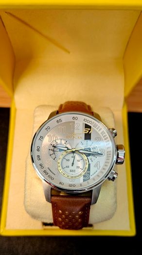 Invicta chronograph S1 rally Silver & brown watch men