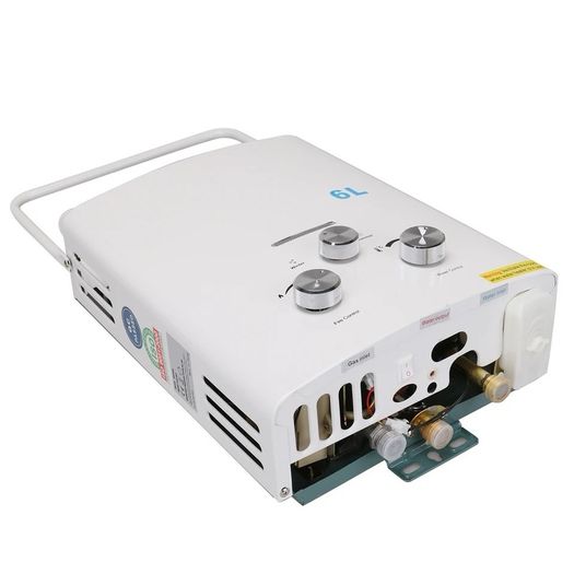 6L LPG Hot Water Heater 12KW Propan Gas Tankless Boiler with Shower Accessories for Home Camping
