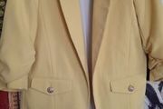 River Island Yellow Ruched-Sleeve Blazer, Size 8, Perfect Condition, AV