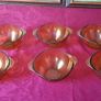 Vereco France Amber Glass 9 Piece Two Handled Soup Bowls and Cups And Saucer Image 4