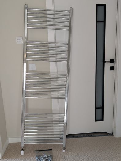 Chrome Towel RChrome Towel Radiator 1800x500 With Valves & Fittingsadiator