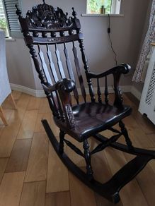 Vintage Dark Wood Rocking Chair