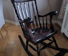 Vintage Dark Wood Rocking Chair