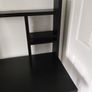 Black Compact Computer Study Desk with Shelves Image 2