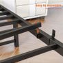 3ft Single Bed Frame with Headboard & LED Lights,Heavy Duty Metal Platform Bed Frame with Charging Station Image 3