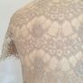 Ladies Lace Effect Top Blouse By Porcelain Beige & Red Measurements In Listing Image 5
