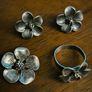 Silver set . Earrings, pendant, ring. Image 4