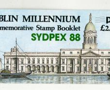 1988 Ireland Dublin Millennium Commemorative Stamp Booklet overprinted for Sydpex (Sydney) in 1988 Mint Never Hinged (MNH)