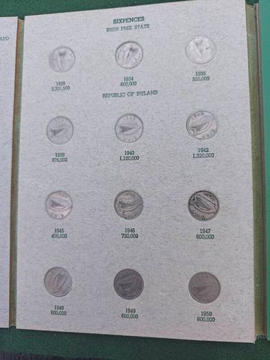 Irish Coin Library Threepence, Sixpence Shilling
