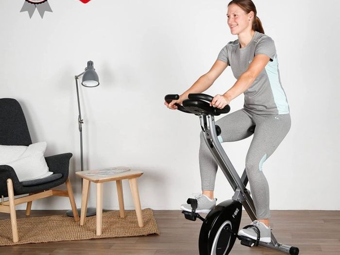 F-Bike, bicycle trainer, home trainer, foldable fitness bike, integrated training computer, hand pulse sensors, foldable, 8 resistance levels (FREE POSTAGE)