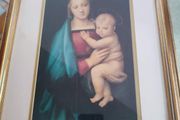 Framed Print Of Madonna And Child In Lovely Gold Frame.