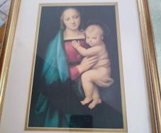 Framed Print Of Madonna And Child In Lovely Gold Frame.