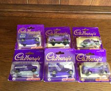 Vintage New In Packets Majorette Cadbury dairy Milk and Buttons Collection of 6 Vehicles