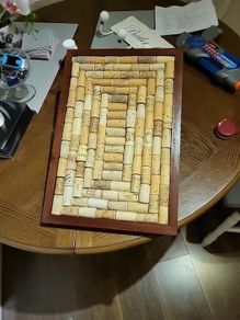 Wine cork board mahogany frame