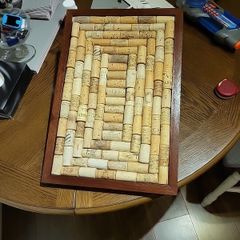 Wine cork board mahogany frame