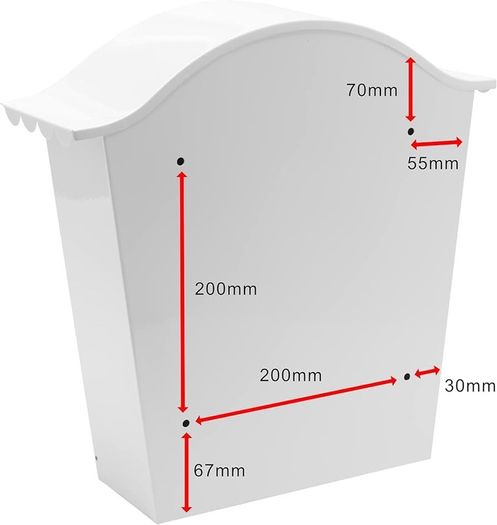 NEW SALE | White Classic Wall Mounted Galvanised Steel Lockable Weatherproof Post Box - 36x37x13cm