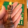 Wooden Folding Chess Set with Carved Pieces, Complete, never used Image 3