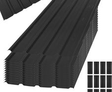 Galvanised Metal Roofing Sheets 12pcs, Metal Corrugated Roofing Plates, 110x45cm Trapezoidal Grooved Roof Sheets Waterproof, 7m Outdoor For Garage Carport Shed Greenhouse (Blue)
