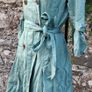 Atmosphere -Teal Double-Breasted Trench Coat Image 2