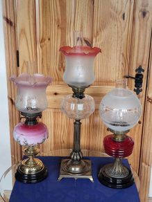 Antique oil lamps in very good condition. 305 each