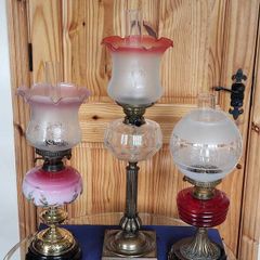 Antique oil lamps in very good condition. 365 each