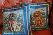 Vintage pair of handmade cushions