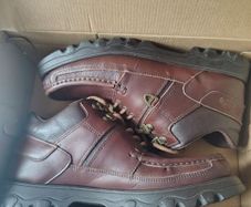 Ellesse Mens Burgundy Leather Ankle Boots - Vintage Style