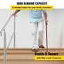 5 Step Railing Stainless Steel Transitional Handrail fit for Level Surface and 1 to 5 Steps Adjustable Stair Railing Indoor Outdoor Step Railings 99.8 kg Capacity Image 3