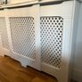 White Latticed Radiator Cover Image 2