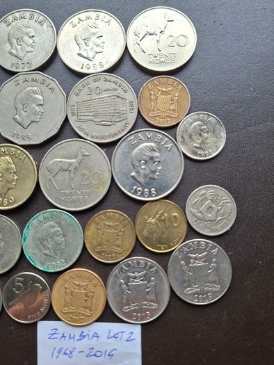A Lot of 220 grams of coins from Zambia (1968-2019)
