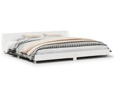 Bed Frame without Mattress White 180x200 cm Super King Solid Wood Pine