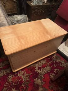 wooden chest on wheels. Read full ad