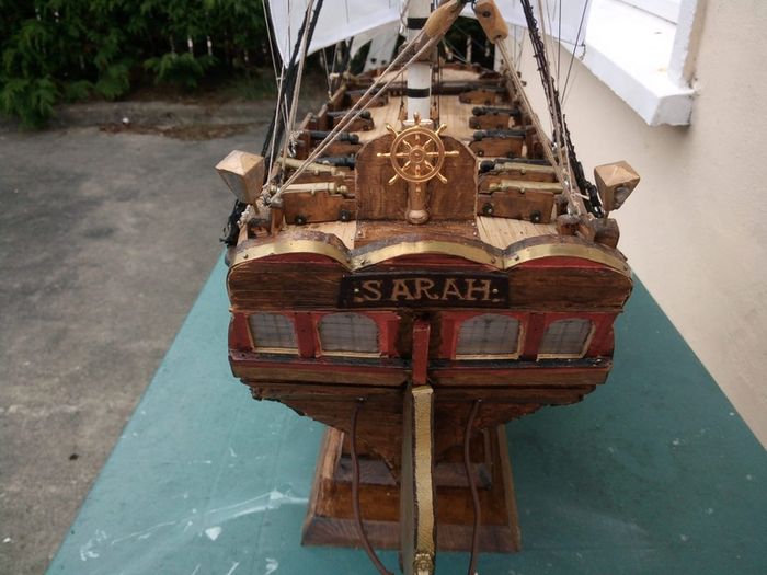 Handmade model ship-12gun briganteen Sarah from Patrick O'Brien novels