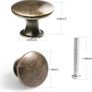 24 Pcs Cabinet Door Knobs Bronze Drawer Knobs with Screws Round Cupboard Handles Mushroom Shape Knobs Vintage Pull Handles for Kitchen Furniture Dresser Wardrobe Diameter 30mm (FREE POSTAGE) Image 3