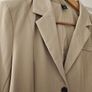 Solid khaki Color Short Business Casual Blazer Image 3