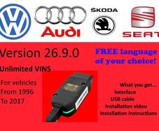2026 Vcds Vag Com 26.9 Vagcom for VW Audi Skoda Volkswagen and Seat